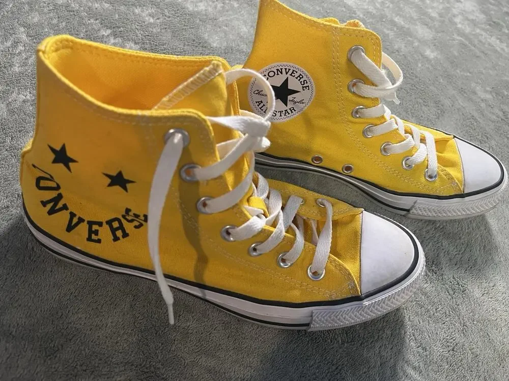 RARE Converse Chuck Taylor All Star Smiley High Top Yellow M6 W8 167070F